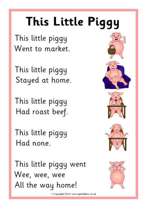 This Little Piggy Rhyme Sheet (SB11044) - SparkleBox