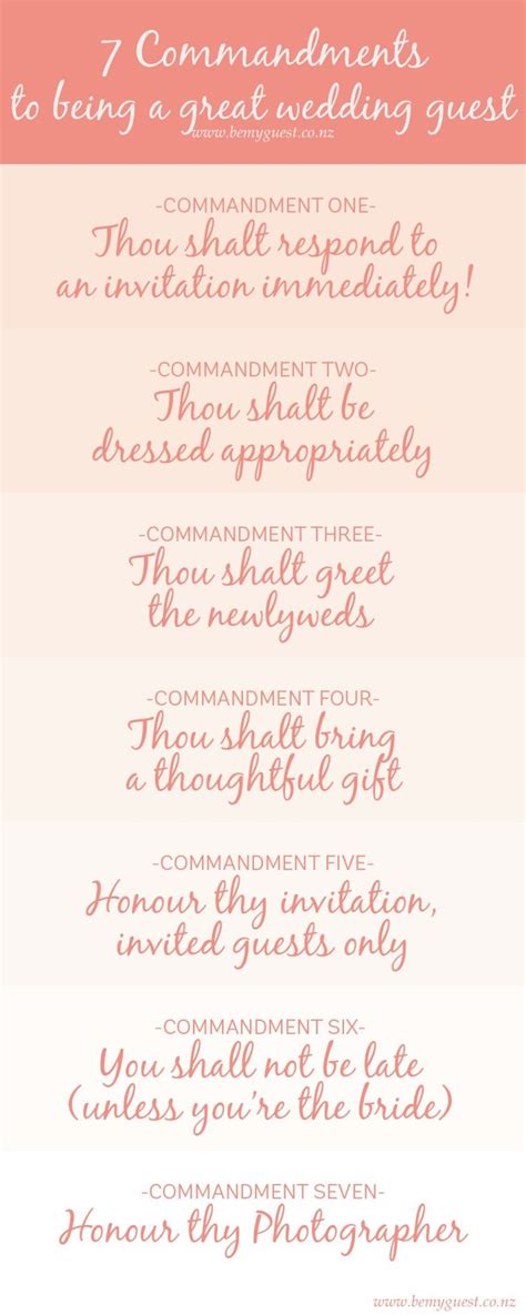 7 Commandments of being a wedding guest: Wedding Etiquette Rules for ...