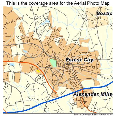 Aerial Photography Map of Forest City, NC North Carolina