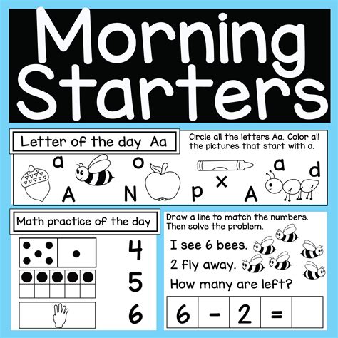 Morning Starters | Math and ELA Activites for Kindergarten | No prep | Made By Teachers