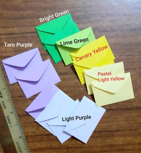 Miniature Envelopes 50 1 X 1-1/2 Very TINY Color Envelopes, SMALL Mini ...