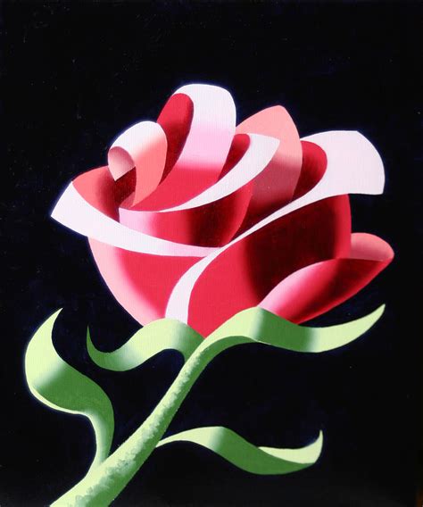 Abstract Geometric Cubist Rose Oil Painting 3 Painting by Mark Webster