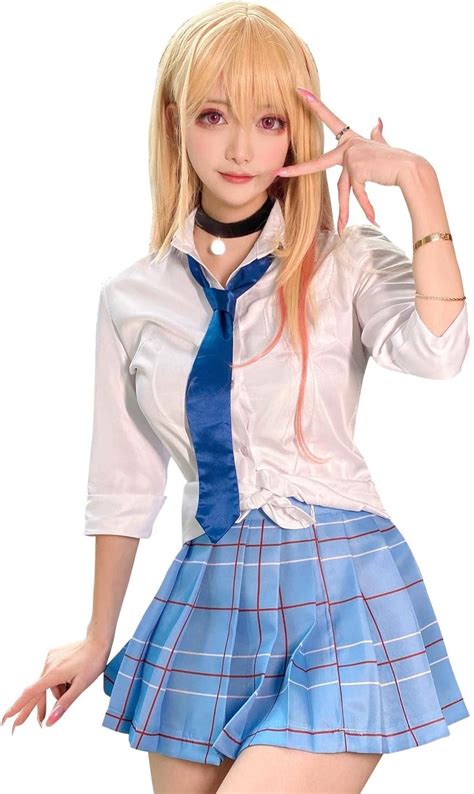 Roocnie Marin Kitagawa Cosplay Costume Anime Outfit Shirt Japanese School Girl Uniform Dress ...