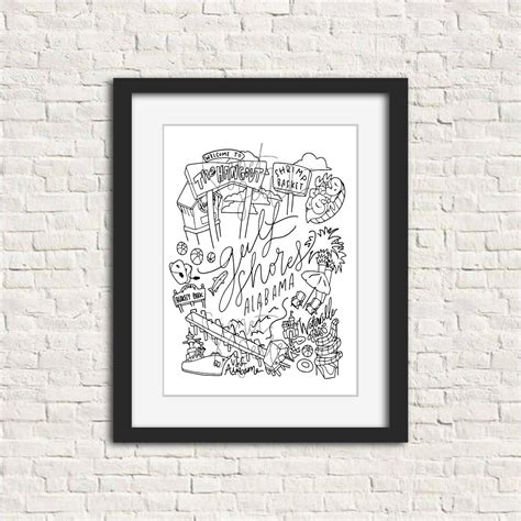 Gulf Shores Black and White Digital Download Art Print - Etsy