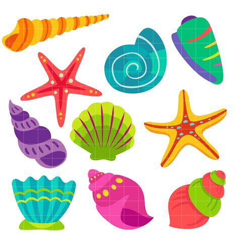 Pin by Crystal Schroth on TOPPER PRAIA - CARNAVAL | Seashell clipart, Clip art, Seashells template