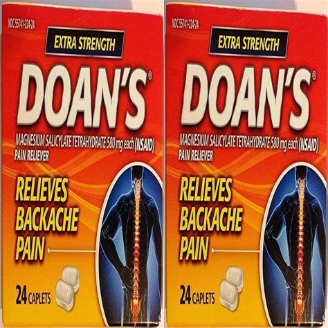 Doans Backache Pain Reliever - Extra Strength - 24 Count Caplets Per Box - Pack of 2 - Walmart.com