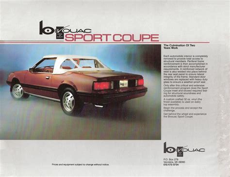 1982 Ford Mustang Aftermarket Convertible Brochure