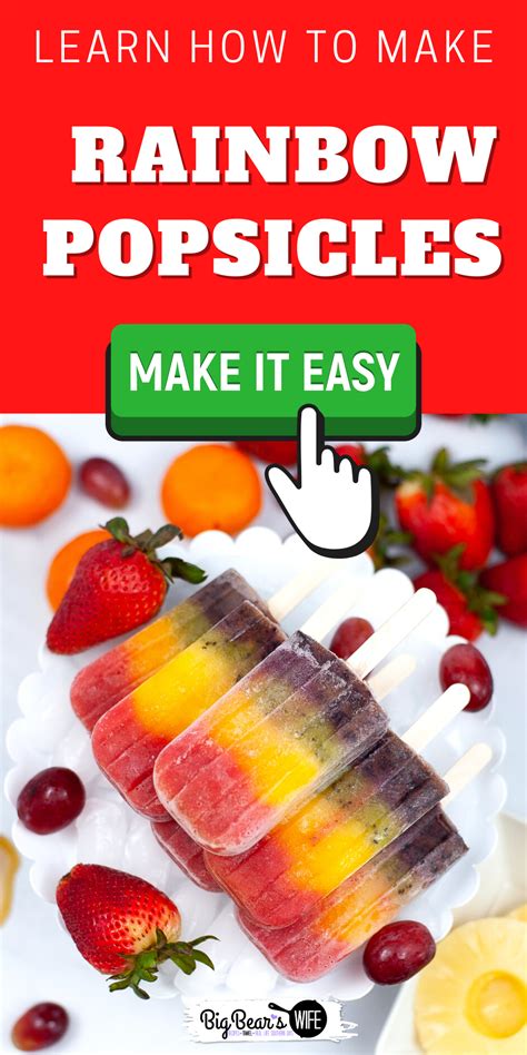 Rainbow Popsicles Recipe - Big Bear's Wife Cocomelon Rainbow Popsicle