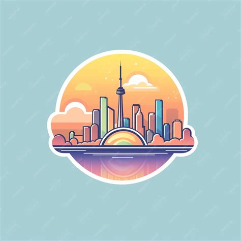 Premium AI Image | a cartoon city skyline with a sunset in the ...