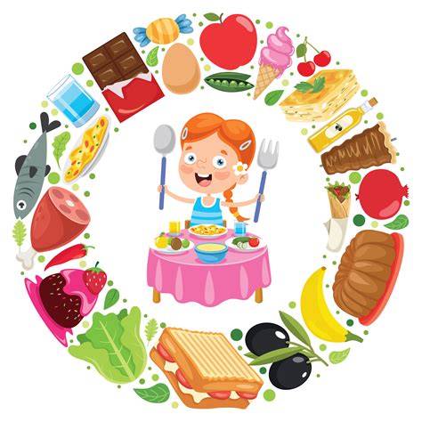 Little Kid Eating Delicious Food 931801 Vector Art at Vecteezy