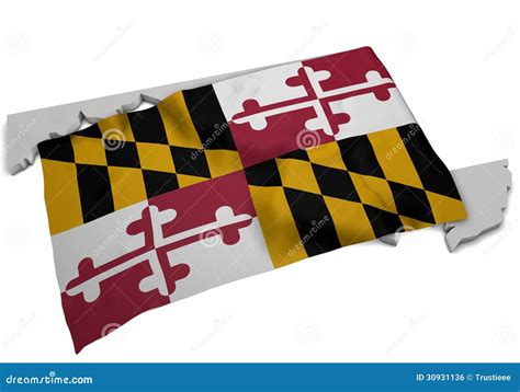 Realistic Flag Covering the Shape of Maryland (series) Stock Photo ...