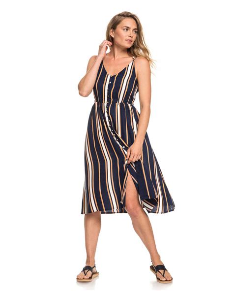 Roxy Womens Sunset Beauty Midi Dress - Dress Blue Stripe | SurfStitch