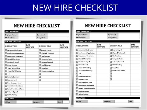 New Hire Checklist Employee Onboarding Checklist HR New - Etsy