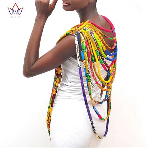 BRW 2018 African Ankara Necklaces Wax Print Fabric Colorful Necklace Shawl African Ankara ...