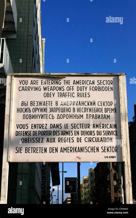 The famous Checkpoint Charlie Sign from the Russian side in Berlin Stock Photo - Alamy