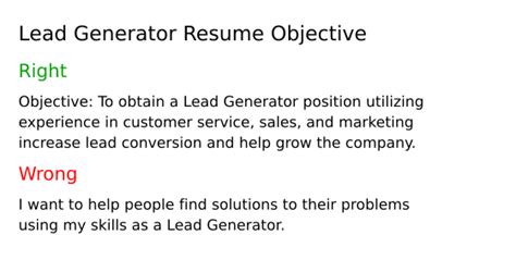 Top 16 Lead Generator Resume Objective Examples | ResumeCat