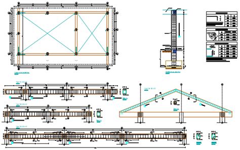 Roof Beam And Column Working Plan Detail Dwg File Cadbull | The Best ...