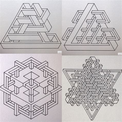 #impossible #geometry #isometric #oscarreutersvärd #Escher #handmade # ...