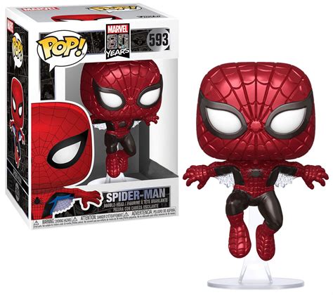 Funko POP! Marvel Spider-Man Vinyl Figure [First Appearance, Metallic ...