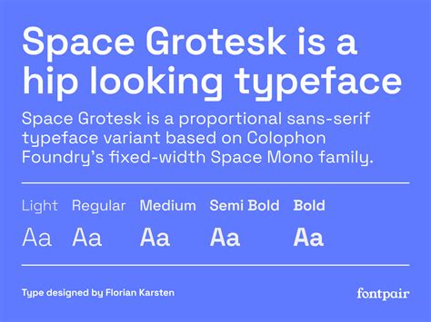 Space Grotesk - Sans-Serif Google Font by fontpair on Dribbble