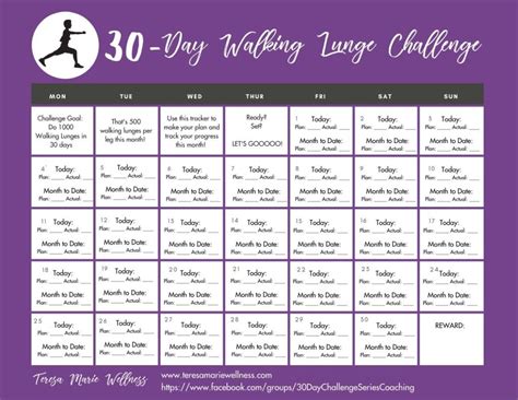 30-Day Walking Lunge Challenge – Teresa Marie Wellness