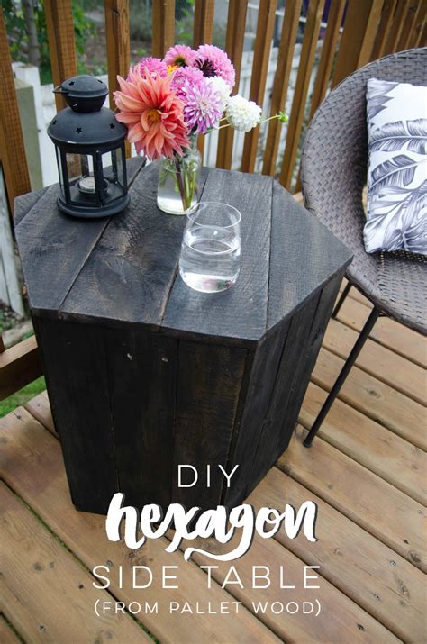 DIY Hexagon Side Table: Pallet Challenge - Lemon Thistle