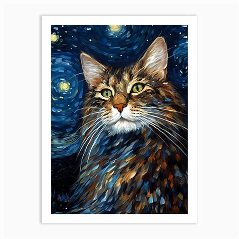 Impressionism Cat Art Print by Artsy Bessy - Fy