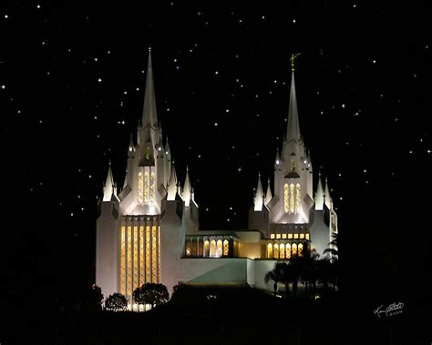 San Diego Temple Starry Night 20x24 by Ken Fortie #LDS #LdsTemple | San diego temple, Lds temple ...