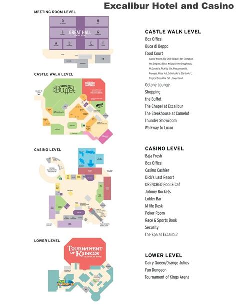 Las Vegas Excalibur hotel map | Excalibur hotel, Vegas vacation, Las vegas map