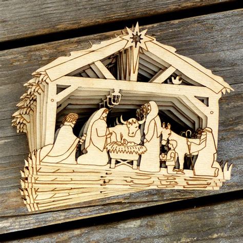 10x Wooden Nativity Manger Scene Craft Shape 3mm Ply Christmas | Etsy