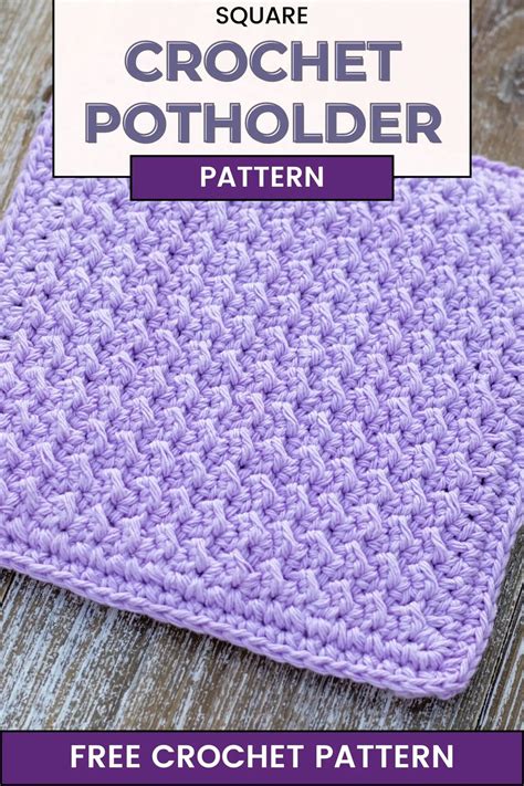 Square Potholder Crochet Pattern: Using The Even Moss Stitch - First ...