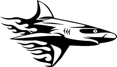 SignSpecialist.com – General Decals - Flaming Shark Mascot vinyl graphic decal. Personalize on ...