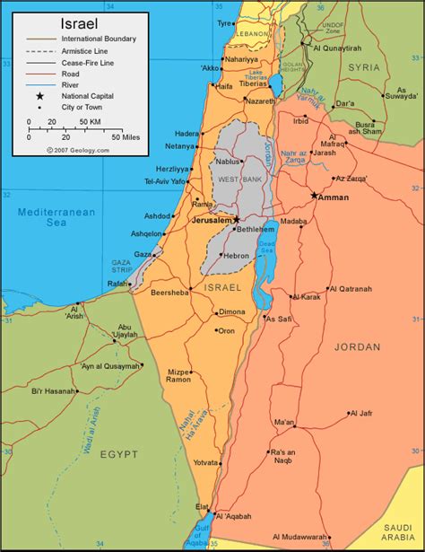 Palestine Map and Palestine Satellite Images