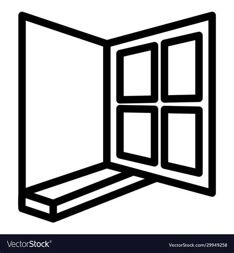 Open house window icon outline style Royalty Free Vector