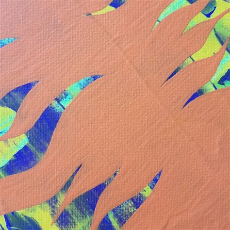 Green, Orange, Yellow and Purple 11x11 Abstract Art Print series 10 Xli Wall Art, Home Decor ...