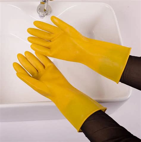 Wide mouth chores cleaning gloves tendon industrial gloves thick rubber durable waterproof ...