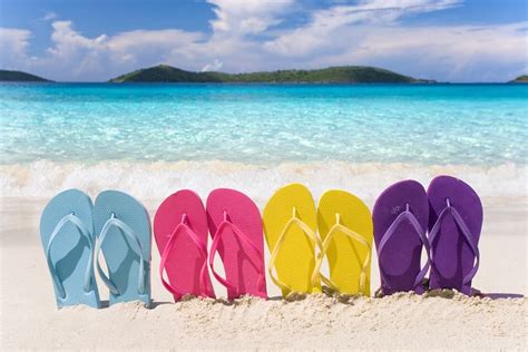 Flip Flops On The Beach Wallpaper