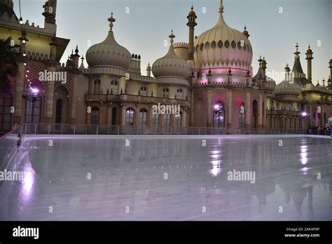 Ice skating at Brighton's royal Pavilion Christmas 2019 Stock Photo - Alamy