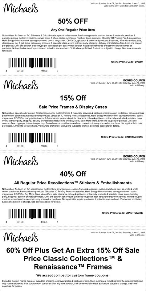 50% off a single item & more at Michaels, or online via promo code DAD50 | Michaels coupon ...