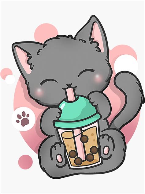 Sticker « Chat Boba Tea Bubble Tea Anime Kawaii Neko », par CelestinePagac | Redbubble