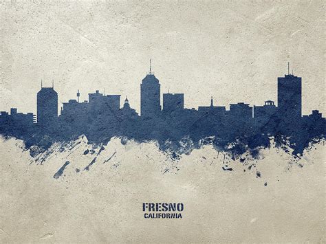 Fresno California Skyline Digital Art by Michael Tompsett | Fine Art ...