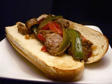 Sausage with Peppers and Onions Sandwich - Life's Ambrosia