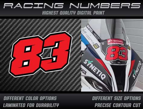 3 X Custom Racing Numbers Vinyl Stickers Decals Graphics Race ...