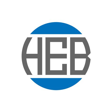 diseño de logotipo de letra heb sobre fondo blanco. concepto de logotipo de círculo de iniciales ...