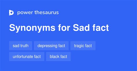 Sad Fact synonyms - 140 Words and Phrases for Sad Fact