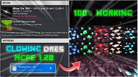 GLOWING ORES TEXTURE PACK IN MINECRAFT 1.20 POCKET EDITION [100% WORKING] | MCPE GLOWING ORES ...