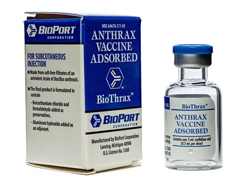 BioThrax Anthrax Vaccine Adsorbed - BioPort - Sample for Display ...