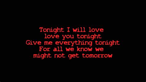 give me everything tonight Official Lyrics - YouTube