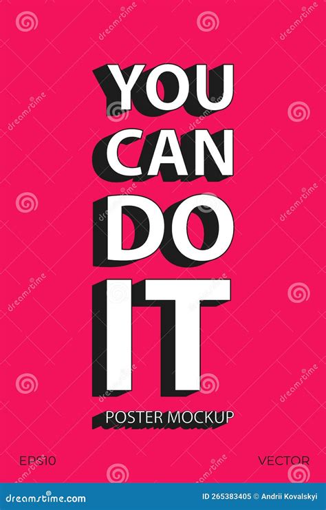 Motivation Poster. You Can Do it Poster for Typographic. A4 Flyer on ...