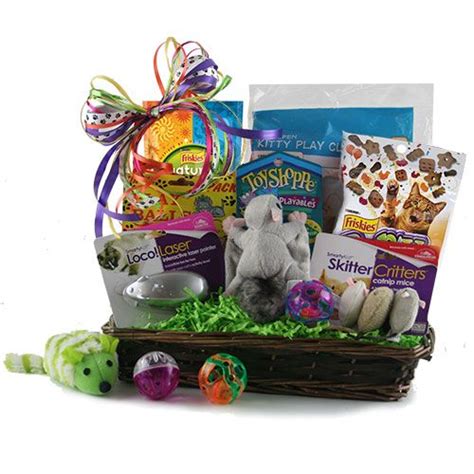 Cat in Around Cat Gift Basket @ Design It Yourself Gift Baskets | Cat gift basket, Pet gift ...